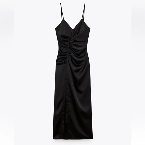 theory a line dress Zara Dress: Black Mini Dress for Date Night main image 1